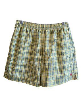 Polo Sport Ralph Lauren Plaid Swim Shorts Yellow/Green beach summer